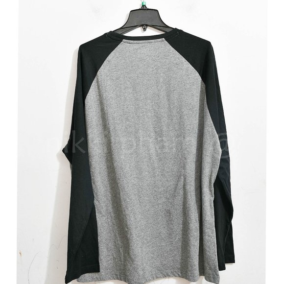 NWT Hurley Men's Raglan Embroidered Logo Long Sleeve Tee T-Shirt in  GREY - Picture 7 of 7